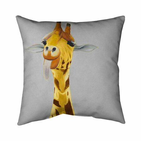 BEGIN HOME DECOR 26 x 26 in. Funny Giraffe Face-Double Sided Print Indoor Pillow 5541-2626-AN179-2